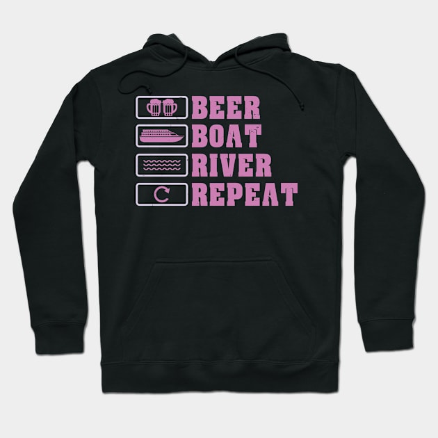 Beer Boat River Repeat Hoodie by schmomsen